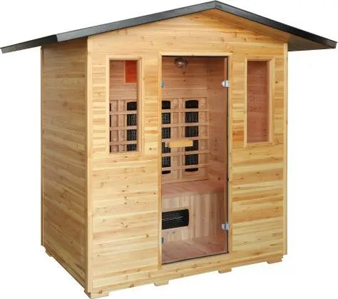SunRay HL400D3 Cayenne 4 Person Outdoor Canadian Hemlock Infrared Sauna