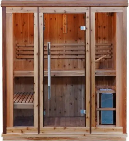 SunRay Hampton HL300TN 3-Person Indoor Traditional Steam Sauna with Double Bench