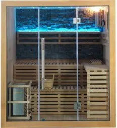 SunRay Galaxie 400LX  4 Person Indoor Traditional Steam Sauna w Double Bench