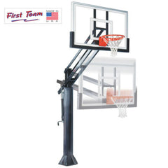First Team Force Pro In Ground Adjustable Basketball Goal 36x60 Glass