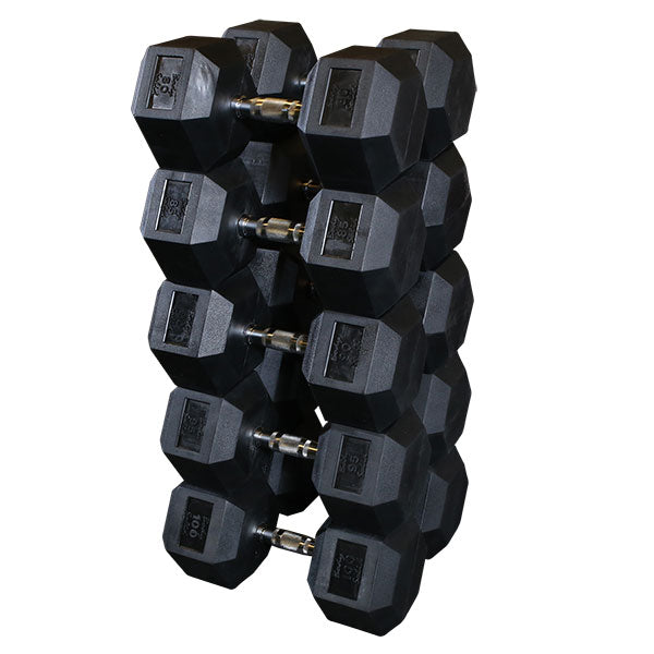 Body-Solid SDRS Rubber Coated Hex Dumbbell Sets