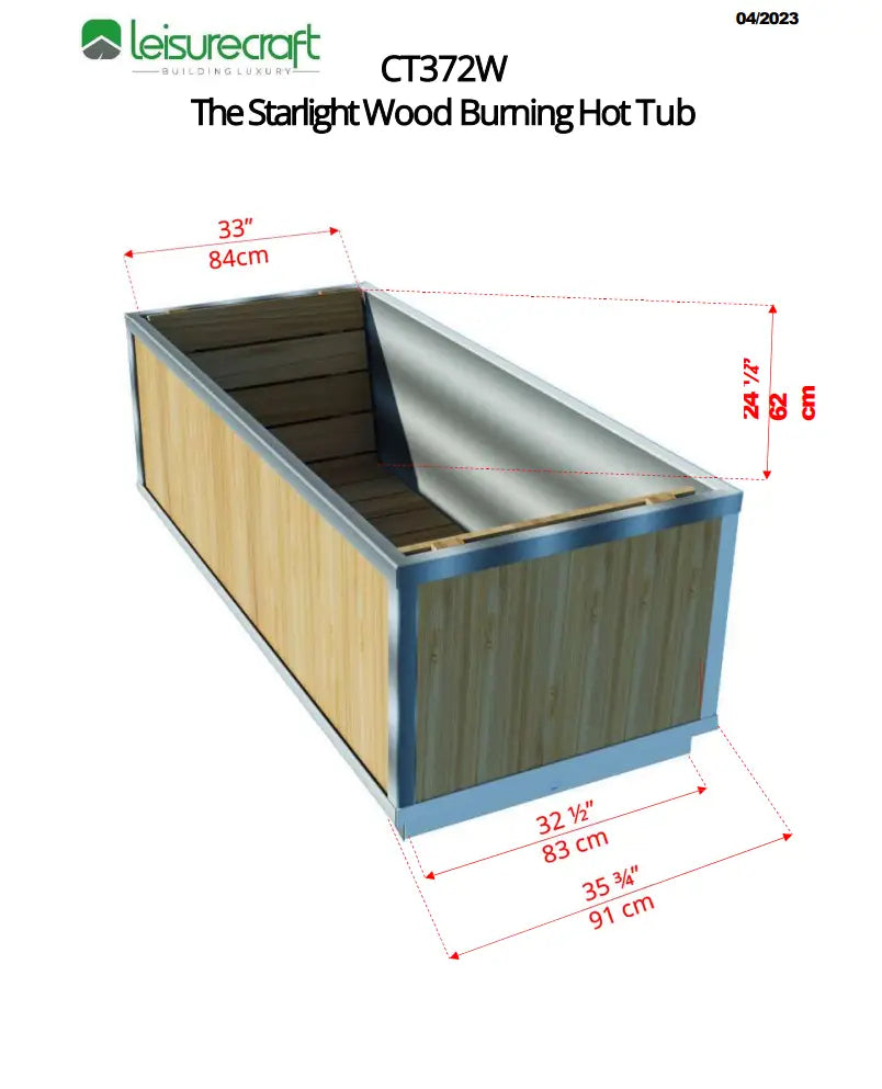 The Starlight Wood Burning Hot Tub by Leisurecraft CT372W