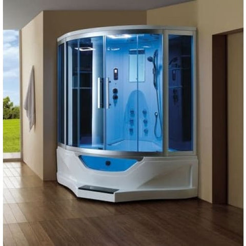 Mesa 702A Steam Shower with Jetted Whirlpool bathtub - &
