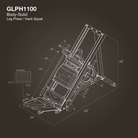 Body Solid GLPH1100 Plate Loaded Leg Press Hack Squat