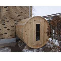 Canadian Timber Harmony CTC22W 2-4 Person Traditional Outdoor Barrel Sauna by Dundalk Leisurecraft